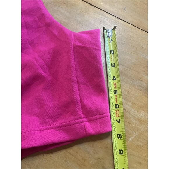 NWOT NIKE SIZE L MENS TECH Bright PINK SHORTS Zipper & Slash Pockets White Logo - Picture 11 of 11